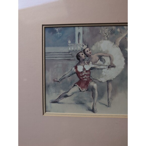 Framed & Matted William Yeiser Ballet impressions Print Cinderella 15X12 Vintage - Picture 2 of 7